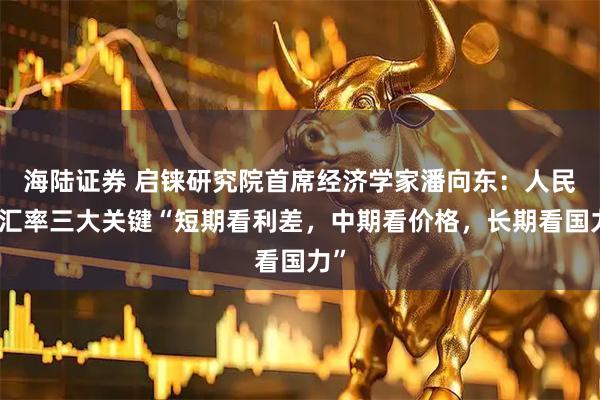 海陆证券 启铼研究院首席经济学家潘向东：人民币汇率三大关键“短期看利差，中期看价格，长期看国力”