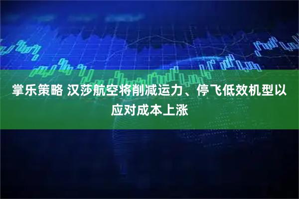 掌乐策略 汉莎航空将削减运力、停飞低效机型以应对成本上涨