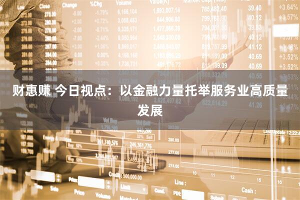 财惠赚 今日视点：以金融力量托举服务业高质量发展